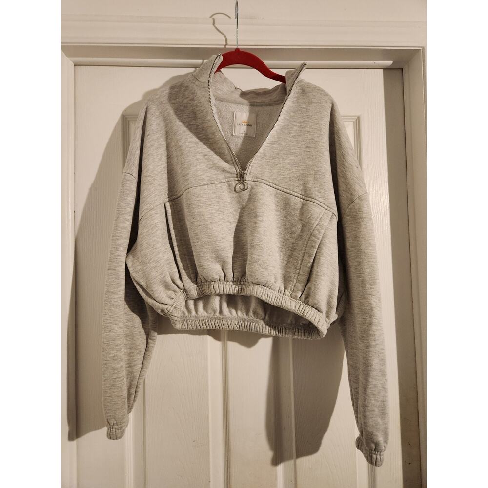 Lazy Sunday Cropped Sweatshirt Grey M